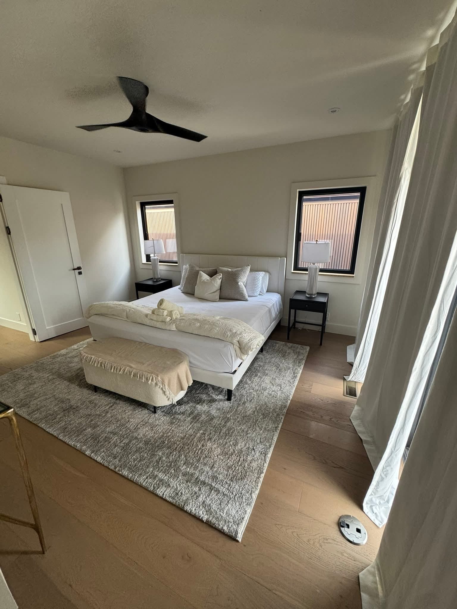 Spotless living room floor after professional cleaning